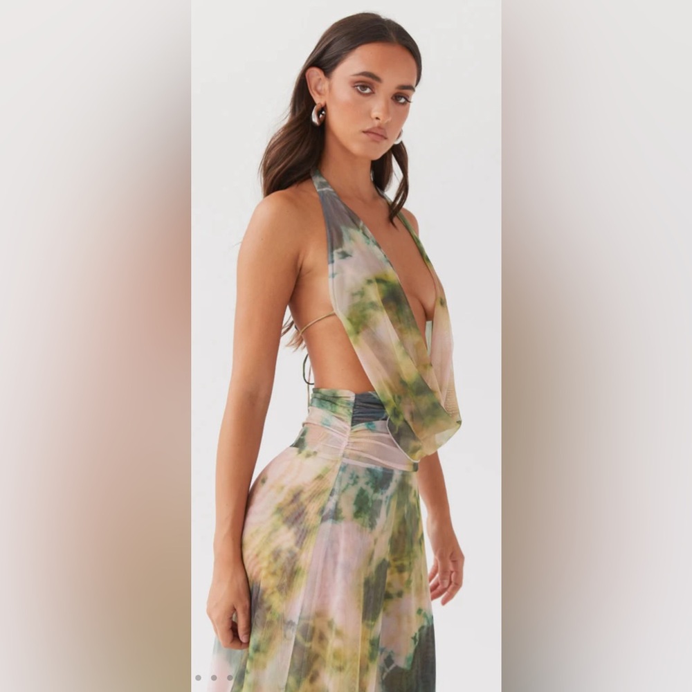 Peppermayo Elysia Mesh Maxi Dress - Rainforest